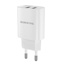 Заредете изображение във визуализатора на галерията – Borofone Wall charger BN2 Super - 2xUSB - 2,1A white
