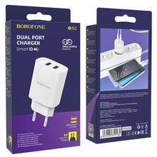 Заредете изображение във визуализатора на галерията – Borofone Wall charger BN2 Super - 2xUSB - 2,1A white
