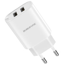 Заредете изображение във визуализатора на галерията – Borofone Wall charger BN2 Super - 2xUSB - 2,1A white
