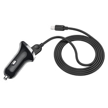Заредете изображение във визуализатора на галерията – Borofone Car charger BZ15 Auspicious - 2xUSB - 2,4A with USB to Lightning cable black
