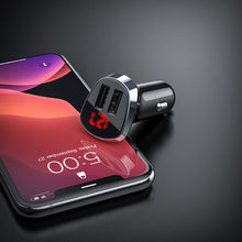 Заредете изображение във визуализатора на галерията – Borofone Car charger BZ15 Auspicious - 2xUSB - 2,4A with USB to Lightning cable black
