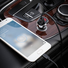 Заредете изображение във визуализатора на галерията – Borofone Car charger BZ15 Auspicious - 2xUSB - 2,4A with USB to MicroUSB cable black

