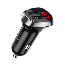 Заредете изображение във визуализатора на галерията – Borofone Car charger BZ15 Auspicious - 2xUSB - 2,4A with USB to Type C cable black
