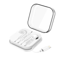 Заредете изображение във визуализатора на галерията – Borofone Earphones BM30 Max Acoustic with Lightning plug with microphone white
