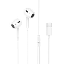 Заредете изображение във визуализатора на галерията – Borofone Earphones BM30 Max Acoustic with Type C plug with microphone (DAC) white
