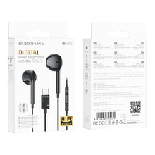 Заредете изображение във визуализатора на галерията – Borofone Earphones BM60 with Type C plug (DAC) black
