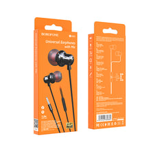 Заредете изображение във визуализатора на галерията – Borofone Earphones BM65 Sole with microphone black
