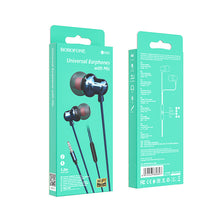 Заредете изображение във визуализатора на галерията – Borofone Earphones BM65 Sole with microphone blue
