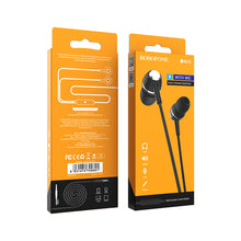 Заредете изображение във визуализатора на галерията – Borofone Earphones BM36 Acura with microphone black
