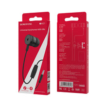 Заредете изображение във визуализатора на галерията – Borofone Earphones BM31 Mysterious with microphone black
