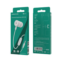 Заредете изображение във визуализатора на галерията – Borofone Earphones BM31 Mysterious with microphone white
