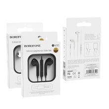 Заредете изображение във визуализатора на галерията – Borofone Earphones BM30 Original Series with microphone black
