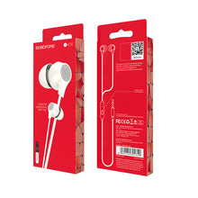 Заредете изображение във визуализатора на галерията – Borofone Earphones BM28 Tender Sound with microphone white
