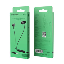 Заредете изображение във визуализатора на галерията – Borofone Earphones BM25 Sound Edge with microphone black
