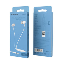 Заредете изображение във визуализатора на галерията – Borofone Earphones BM25 Sound Edge with microphone white
