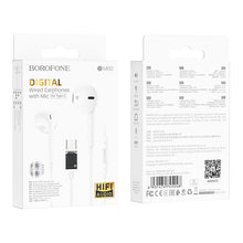 Заредете изображение във визуализатора на галерията – Borofone Earphones BM60 with Type C plug (DAC) white
