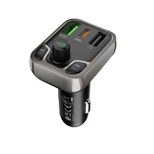 Заредете изображение във визуализатора на галерията – Borofone Transmitter FM BC38 Flash Energy MP3, Bluetooth - Type C + 2xUSB + microSD - QC 3.0 PD 20W black
