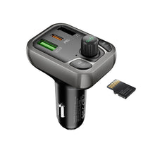 Заредете изображение във визуализатора на галерията – Borofone Transmitter FM BC38 Flash Energy MP3, Bluetooth - Type C + 2xUSB + microSD - QC 3.0 PD 20W black
