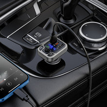 Заредете изображение във визуализатора на галерията – Borofone Transmitter FM BC38 Flash Energy MP3, Bluetooth - Type C + 2xUSB + microSD - QC 3.0 PD 20W black
