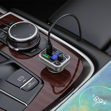 Заредете изображение във визуализатора на галерията – Borofone Transmitter FM BC38 Flash Energy MP3, Bluetooth - Type C + 2xUSB + microSD - QC 3.0 PD 20W black
