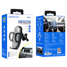 Заредете изображение във визуализатора на галерията – Borofone Car holder BH52 Windy air vent mount black
