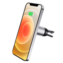 Заредете изображение във визуализатора на галерията – Borofone Car holder BH43 Xperience magnetic with induction charging, air vent mount for Magsafe black-silver
