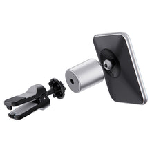 Заредете изображение във визуализатора на галерията – Borofone Car holder BH43 Xperience magnetic with induction charging, air vent mount for Magsafe black-silver
