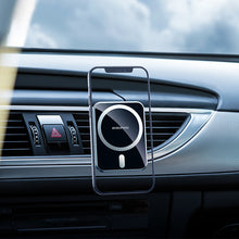 Заредете изображение във визуализатора на галерията – Borofone Car holder BH43 Xperience magnetic with induction charging, air vent mount for Magsafe black-silver
