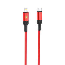 Заредете изображение във визуализатора на галерията – Borofone Cable BU30 Lynk Smart power-off - Type C to Lightning - PD 20W 1,2 metres red
