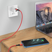 Заредете изображение във визуализатора на галерията – Borofone Cable BU30 Lynk Smart power-off - Type C to Lightning - PD 20W 1,2 metres red
