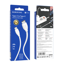 Заредете изображение във визуализатора на галерията – Borofone Cable BX19 Double-speed - Type C to Type C - PD 60W 3A 1 metre white
