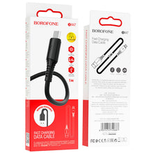 Заредете изображение във визуализатора на галерията – Borofone Cable BX47 Coolway - USB to Micro USB - 2,4A 1 metre black

