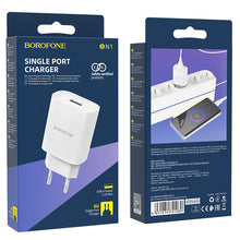 Заредете изображение във визуализатора на галерията – Borofone Wall charger BN1 Innovative - USB - 2,1A white
