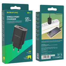 Заредете изображение във визуализатора на галерията – Borofone Wall charger BN1 Innovative - USB - 2,1A black
