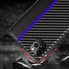 Заредете изображение във визуализатора на галерията – Tel Protect CARBON Case for Iphone 11 Pro Black with blue stripe
