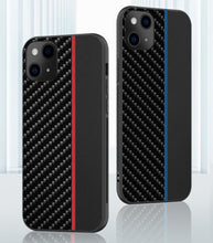 Заредете изображение във визуализатора на галерията – Tel Protect CARBON Case for Iphone 12 Pro Black with blue stripe
