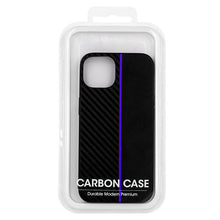 Заредете изображение във визуализатора на галерията – Tel Protect CARBON Case for Iphone 13 Pro Black with blue stripe

