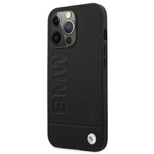 Заредете изображение във визуализатора на галерията – Original Case BMW Signature Logo Imprint Hardcase BMHCP13LSLLBK for Iphone 13 Pro Black
