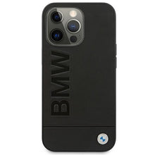 Заредете изображение във визуализатора на галерията – Original Case BMW Signature Logo Imprint Hardcase BMHCP13LSLLBK for Iphone 13 Pro Black
