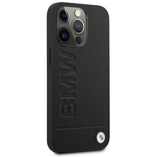 Заредете изображение във визуализатора на галерията – Original Case BMW Signature Logo Imprint Hardcase BMHCP13LSLLBK for Iphone 13 Pro Black
