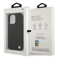 Заредете изображение във визуализатора на галерията – Original Case BMW Signature Logo Imprint Hardcase BMHCP13LSLLBK for Iphone 13 Pro Black
