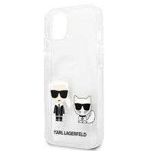 Заредете изображение във визуализатора на галерията – Original Case KARL LAGERFELD Karl &amp; Choupette Hard Case KLHCP13MCKTR for Iphone 13 Transparent
