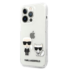 Заредете изображение във визуализатора на галерията – Original Case KARL LAGERFELD Karl &amp; Choupette Hard Case KLHCP13LCKTR for Iphone 13 Pro Transparent
