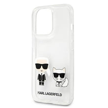 Заредете изображение във визуализатора на галерията – Original Case KARL LAGERFELD Karl &amp; Choupette Hard Case KLHCP13LCKTR for Iphone 13 Pro Transparent
