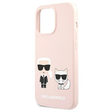 Заредете изображение във визуализатора на галерията – Original Case KARL LAGERFELD Silicone Karl&amp;Choupette KLHCP13LSSKCI for Iphone 13 Pro light pink

