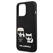 Заредете изображение във визуализатора на галерията – Original Case KARL LAGERFELD Silicone Karl&amp;Choupette KLHCP13LSSKCK for Iphone 13 Pro black
