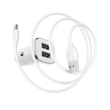 Заредете изображение във визуализатора на галерията – Borofone Car charger BZ12 Lasting Power - 2xUSB - 2,4A with USB to Type C cable white
