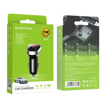 Заредете изображение във визуализатора на галерията – Borofone Car charger BZ15 Auspicious - 2xUSB - 2,4A black
