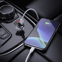 Заредете изображение във визуализатора на галерията – Borofone Car charger BZ15 Auspicious - 2xUSB - 2,4A with USB to Lightning cable white
