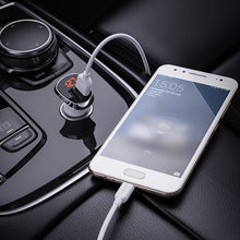 Заредете изображение във визуализатора на галерията – Borofone Car charger BZ15 Auspicious - 2xUSB - 2,4A with USB to MicroUSB cable white
